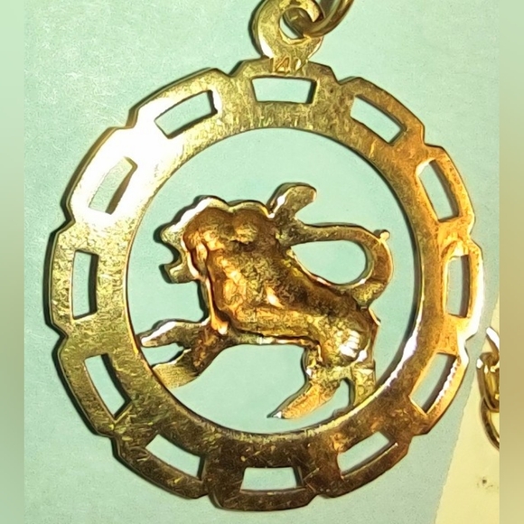 14k Gold Lion Pendant - Picture 4 of 10